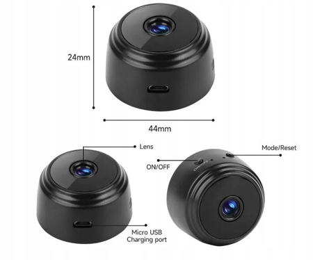 KAMERA IP SZPIEGOWSKA HD 360° TRYB NOCNY BEZPRZEWODOWA WIFI MONITORING