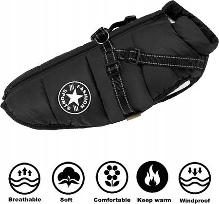 KURTKA DLA PSA UBRANKO CIEPŁA ZIMOWA SZELKI 3XL