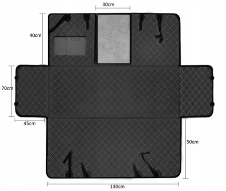 MATA do samochodu dla psa kota zwierzaka na fotel wodoodporna CZARNA XL