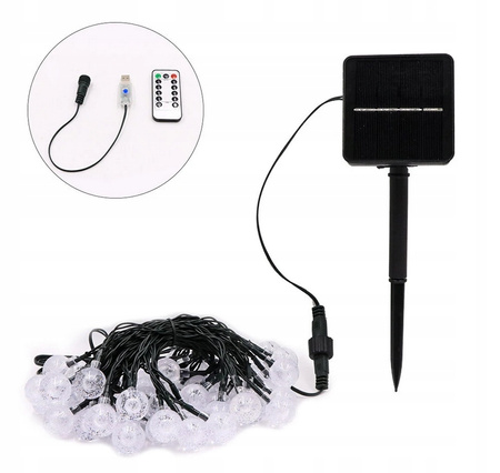 Girlanda solarna LED LANCUCH OGRODOWA Lampki Solarne 7M 50LED BIAŁY CIEPŁY