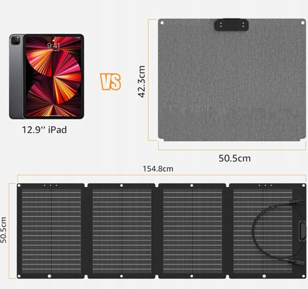 Składany panel słoneczny 120W 19,4V 154,8cm x 50,5cm