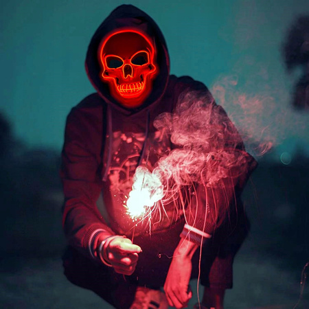 Maska na twarz MASKA Z CZASZKĄ plastik diabeł biały