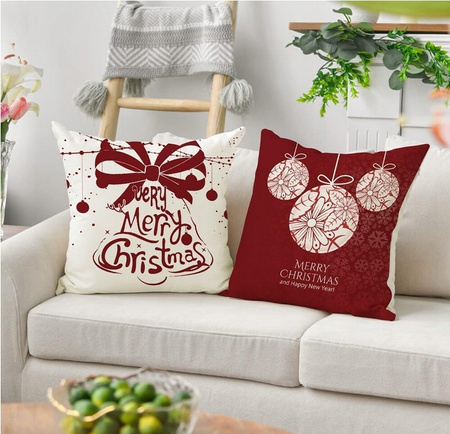 ZESTAW 4 POSZEWEK NA PODUSZKĘ BOŻE NARODZENIE DEKORACJA OZDOBNA 45X45CM