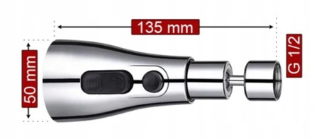 KOŃCÓWKA DO BATERII KUCHENNEJ Z WYCIĄGANĄ WYLEWKĄ KOŃCÓWKA DWUFUNKCYJNA