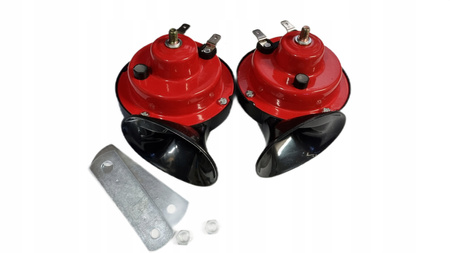 KLAKSON Uniwersalny Zestaw Klaksonów Ślimak Sygnał Dźwiękowy 12V