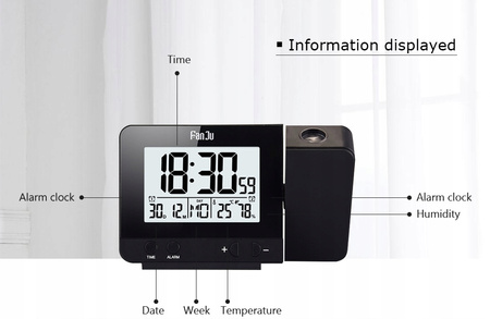 Fanju Fj3531 Zegar Cyfrowy Budzik Z Projektorem