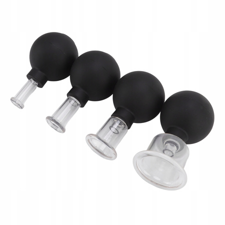 ZESTAW 4 BANIEK DO MASAŻU PRÓŻNIOWEGO TWARZY