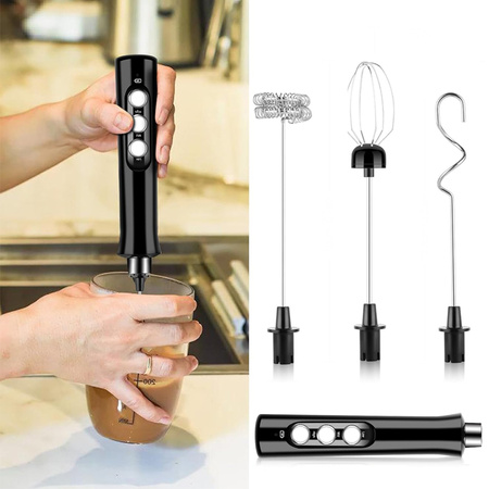 ELEKTRYCZNY SPIENIACZ DO MLEKA UBIJAK KAWY MIKSER 3W1 MOCNY WYDAJNY