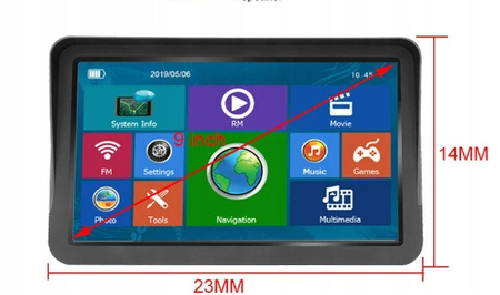 NAWIGACJA SAMOCHODOWA GPS TABLET 8GB 9' 256 MB PL EU AUTA CIĘŻARÓWKI
