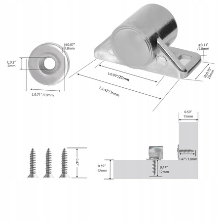 ZATRZASK MAGNETYCZNY DO SZAFEK NEODYMOWY DRZWI MOCNY MAGNES 4 szt.