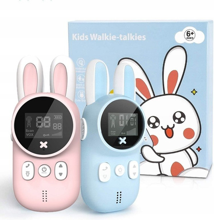 Walkie talkie dla dzieci królik krótkofalówki 2szt