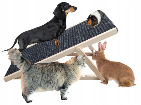 RAMPA REGULOWANA POCHYLNIA PODEST DLA ZWIERZAKA REGULACJA 35-45 cm SCHODY