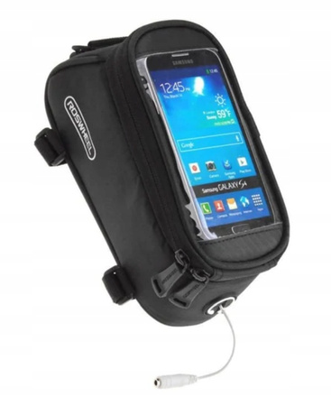 Sakwa torba na ramę przednia/na telefon 5,5", czarna na rower