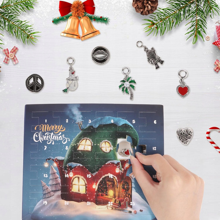  KALENDARZ ADWENTOWY BIŻUTERIA CHARMS DIY DO BRANSOLETEK DLA DZIECI PREZENT