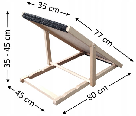 RAMPA REGULOWANA POCHYLNIA PODEST DLA ZWIERZAKA REGULACJA 35-45 cm SCHODY