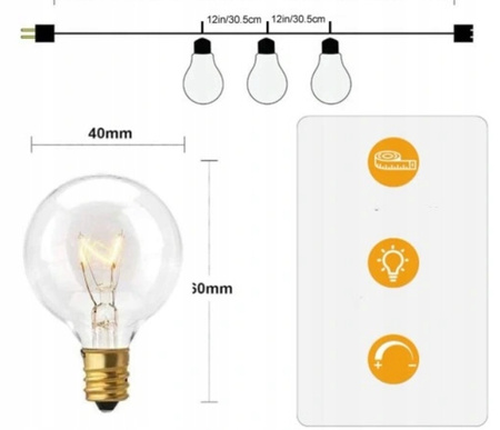 Girlanda choinkowa OGRODOWA ŁAŃCUCH ŚWIETLNY na choinkę10M 30X LED +2