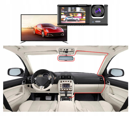 WIDEOREJESTRATOR SAMOCHODOWY KAMERA SAMOCHODOWA GPS WIFI FHD SD powystawowy