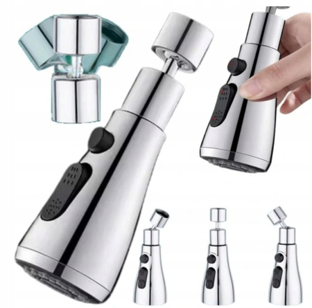 PRZEDŁUŻACZ KRANU KUCHENNEGO AERATOR PERLATOR ADAPTER DO KRANU SREBRNY
