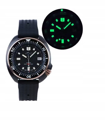 Heimdallr Sharkey czarny PVD 6105 mechaniczny męski zegarek na rękę 200M