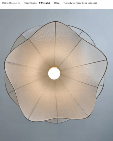 Biała lampa wisząca z plisam meduza