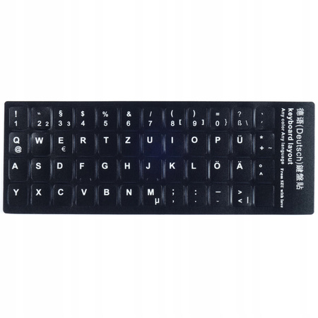 Naklejki na klawiaturę laptopa PC QWERTZ Niemiecki Deutsch DE 11x13 mm