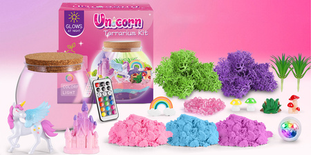 Jednorożec Zestaw Kreatywny Magiczne Terrarium DIY Lampka Nocna dla dzieci