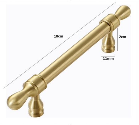 Uchwyt meblowy złoty Mosiężny 18cm 1 szt. uchwyty do szafek frontów
