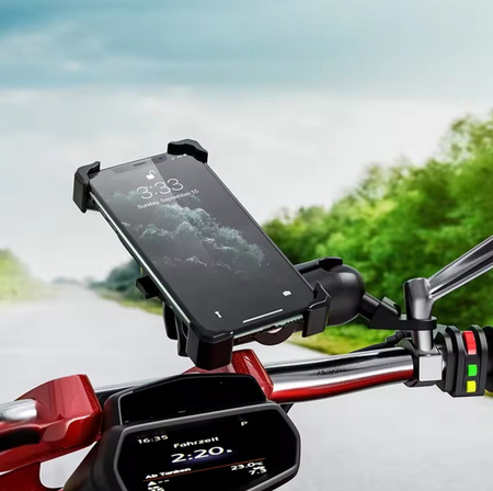  UCHWYT MOTOCYKLOWY NA TELEFON ANTYWIBRACYJNY ŁADOWARKĄ INDUKCYJNĄ 15W + USB