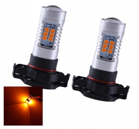 ŻARÓWKI LED 21 SMD 2835 H16 PSY24W 5202 9009 12V 24V CANBUS POMARAŃCZOWA
