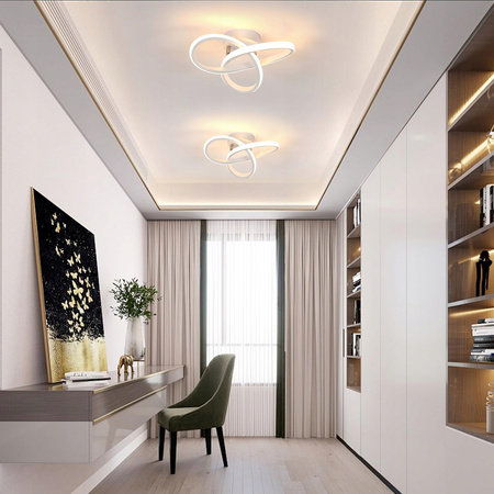 LAMPA SUFITOWA LED ŻYRANDOL LED 22W BIAŁY NOWOCZESNY 3000K 2500LM