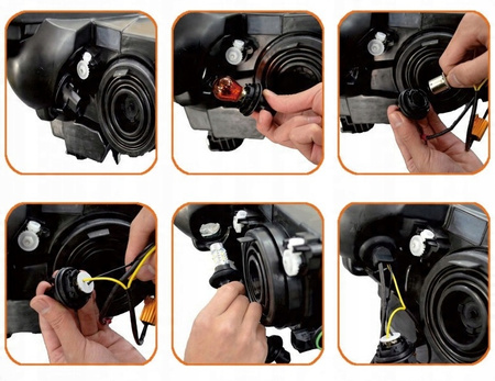 2w1 ŚWIATŁA DO JAZDY DZIENNEJ LED + KIERUNKOWSKAZ PY21W/BAU15S DRL