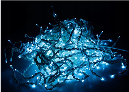 KURTYNA ŚWIETLNA LED SOPLE GIRLANDA LAMPKI CHOINKOWE ŚWIĄTECZNA OZDOBA 5M 100LED BIAŁY ZIMNY