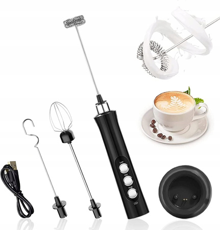 ELEKTRYCZNY SPIENIACZ DO MLEKA UBIJAK KAWY MIKSER 3W1 MOCNY WYDAJNY