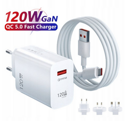 120W QC 5.0 szybkie ładowanie ładowarka USB zasilacz