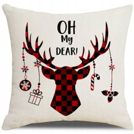 ZESTAW 4 POSZEWEK NA PODUSZKĘ BOŻE NARODZENIE DEKORACJA OZDOBNA 45X45CM