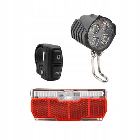 lampka przedni i tylna z klaksonem Wodoodporna aluminiowa lampka