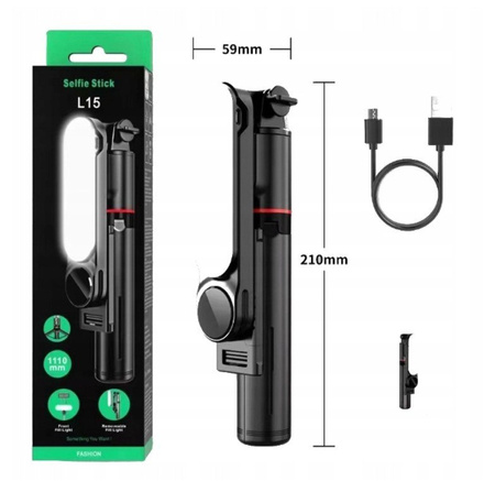 Zestaw do kręcenia video selfie stick L15 (1)