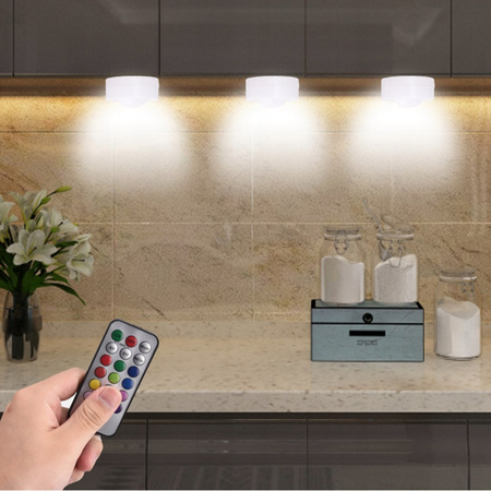 Lampki bezprzewodowe na baterie zmiana koloru pilot 4 sztuki