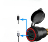 Szybka ładowarka motocyklowa USB 3.0 i typ C LED