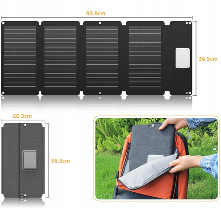 ŁADOWARKA SOLARNA SKŁADANY PANEL SŁONECZNY 40W LL-YT40W
