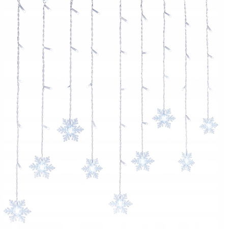 KURTYNA ŚWIETLNA LAMPKI ŚNIEŻYNKI 22 szt LED BIAŁY CIEPŁY GIRLANDA 3,5M