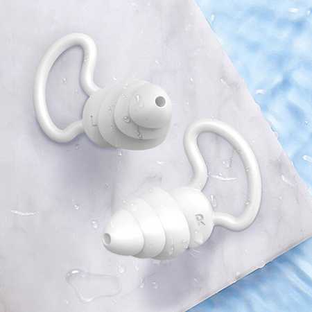 ZATYCZKI DO USZU STOPERY SILIKONOWE ETUI DO SNU PODRÓŻY WYCISZAJĄCE BIAŁE