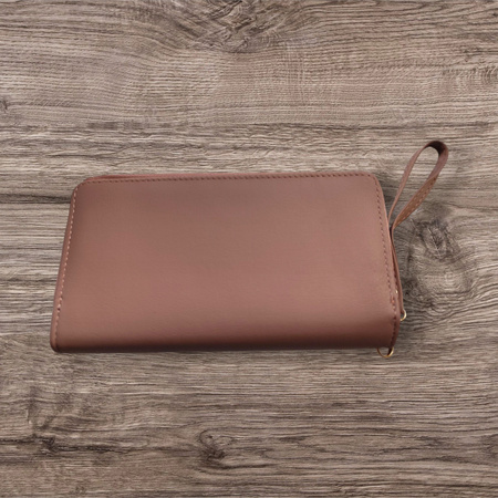 PORTFEL DAMSKI DUŻY PIKOWANY PUDROWY RÓŻ