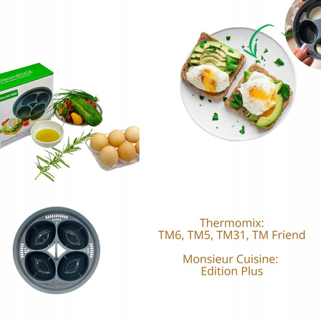 WKŁADKA DO GOTOWANIA JAJEK W KOSZULKACH NA MIĘKKO DO THERMOMIX STEAMEGGS