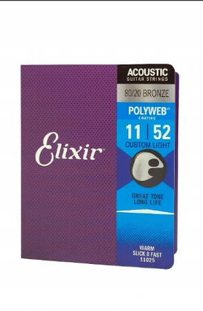 Struny gitarowe Elixir 11025 PolyWeb 80/20 Bronze