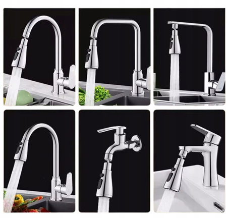 PRZEDŁUŻACZ KRANU KUCHENNEGO AERATOR PERLATOR ADAPTER DO KRANU SREBRNY
