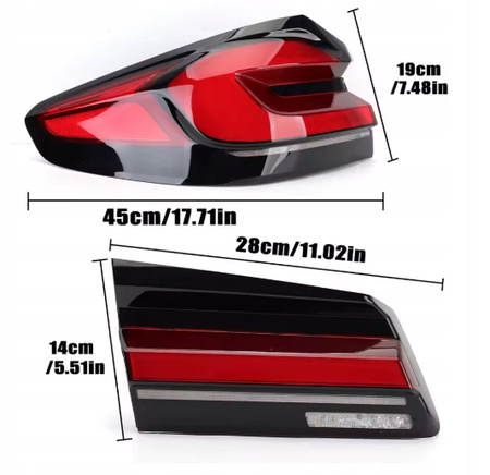 Światła tylne do BMW Seria 5 G38 2017-2019 zestaw lamp lewe + prawe