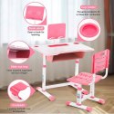Biurko Pink - Regulowane biurko z krzesłem,biurko dla dziewczynki