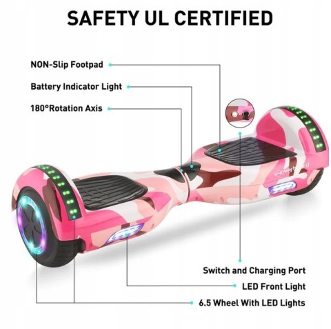 IHoverboard H1 Pink 700W Hoverboard deskorolka różowa