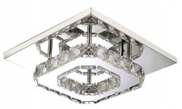 LAMPA PLAFON KRYSZTAŁOWY LUSTRZANA CHROM GLAMOUR biały zimny